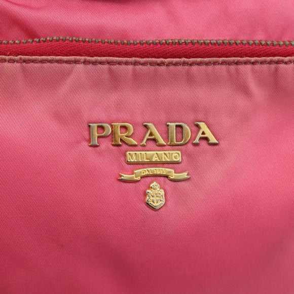 PRADA Shoulder Bag Nylon Pink Gold Auth YKZ524