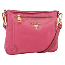 PRADA Shoulder Bag Nylon Pink Gold Auth YKZ524-1