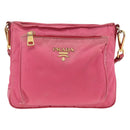 PRADA Shoulder Bag Nylon Pink Gold Auth YKZ524-13