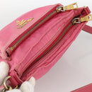 PRADA Shoulder Bag Nylon Pink Gold Auth YKZ524-6