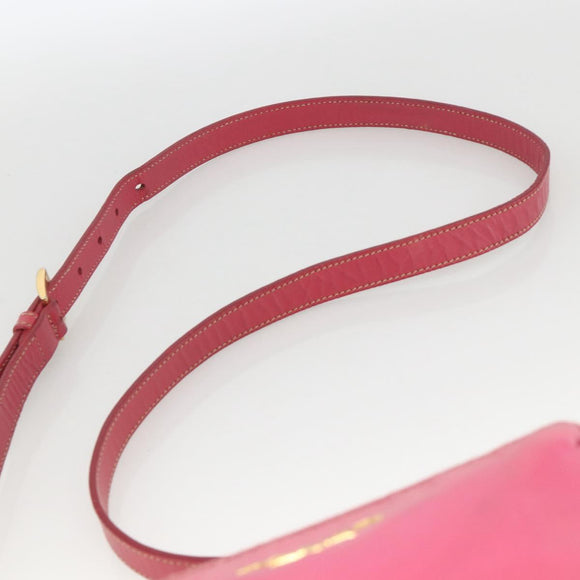 PRADA Shoulder Bag Nylon Pink Gold Auth YKZ524