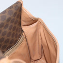 CELINE Macadam Canvas Circle Shoulder Bag PVC Leather Brown Gold Auth YKZ528-20