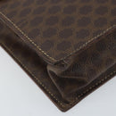 CELINE Macadam Canvas Hand Bag PVC Leather Brown Gold Auth YKZ531A-11