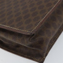 CELINE Macadam Canvas Hand Bag PVC Leather Brown Gold Auth YKZ531A-13