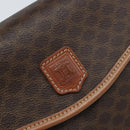 CELINE Macadam Canvas Hand Bag PVC Leather Brown Gold Auth YKZ531A-14
