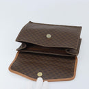 CELINE Macadam Canvas Hand Bag PVC Leather Brown Gold Auth YKZ531A-15