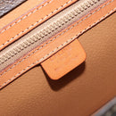 CELINE Macadam Canvas Hand Bag PVC Leather Brown Gold Auth YKZ531A-16
