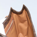 CELINE Macadam Canvas Hand Bag PVC Leather Brown Gold Auth YKZ531A-18