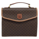 CELINE Macadam Canvas Hand Bag PVC Leather Brown Gold Auth YKZ531A-2