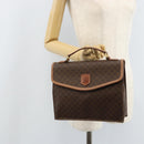CELINE Macadam Canvas Hand Bag PVC Leather Brown Gold Auth YKZ531A-23