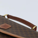 CELINE Macadam Canvas Hand Bag PVC Leather Brown Gold Auth YKZ531A-8