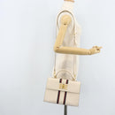 BALLY Hand Bag Leather 2way White Gold Auth YKZ532A-26