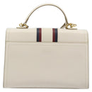 BALLY Hand Bag Leather 2way White Gold Auth YKZ532A-2