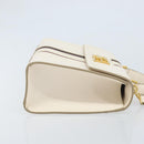 BALLY Hand Bag Leather 2way White Gold Auth YKZ532A-3