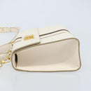 BALLY Hand Bag Leather 2way White Gold Auth YKZ532A-4