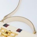 BALLY Hand Bag Leather 2way White Gold Auth YKZ532A-14