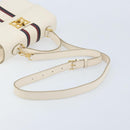 BALLY Hand Bag Leather 2way White Gold Auth YKZ532A-8