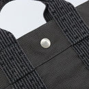 HERMES Her Line PM Hand Bag Canvas Gray Auth YKZ538A-17