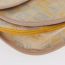 FENDI Zucchino Canvas Shoulder Bag Beige Gold Auth YKZ541A-10
