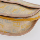 FENDI Zucchino Canvas Shoulder Bag Beige Gold Auth YKZ541A-14