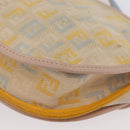 FENDI Zucchino Canvas Shoulder Bag Beige Gold Auth YKZ541A-16
