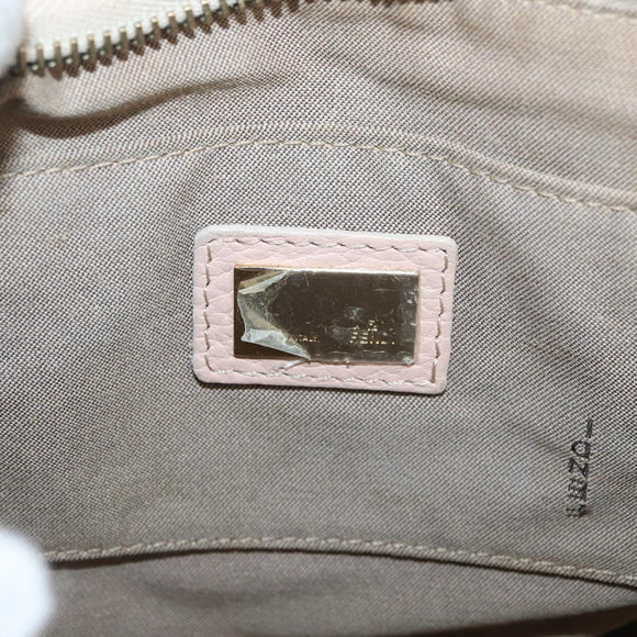 FENDI Zucchino Canvas Shoulder Bag Beige Gold Auth YKZ541A