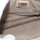 FENDI Zucchino Canvas Shoulder Bag Beige Gold Auth YKZ541A-11