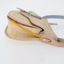 FENDI Zucchino Canvas Shoulder Bag Beige Gold Auth YKZ541A-4