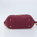 Salvatore Ferragamo Hand Bag Leather 2way Purple Gold Auth YKZ553-5