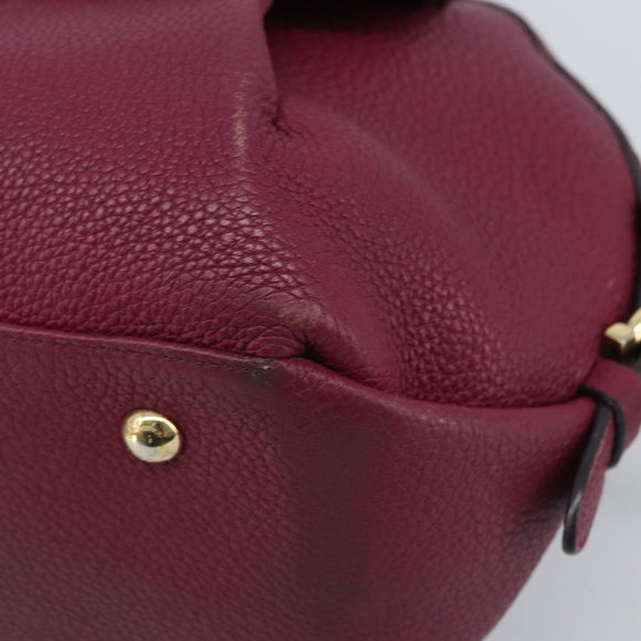 Salvatore Ferragamo Hand Bag Leather 2way Purple Gold Auth YKZ553