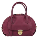 Salvatore Ferragamo Hand Bag Leather 2way Purple Gold Auth YKZ553-13