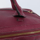 Salvatore Ferragamo Hand Bag Leather 2way Purple Gold Auth YKZ553-9