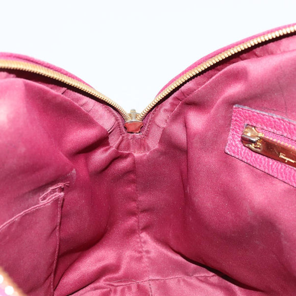 Salvatore Ferragamo Hand Bag Leather 2way Purple Gold Auth YKZ553