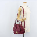 Salvatore Ferragamo Hand Bag Leather 2way Purple Gold Auth YKZ553-28