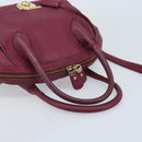 Salvatore Ferragamo Hand Bag Leather 2way Purple Gold Auth YKZ553-7
