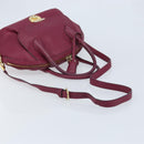 Salvatore Ferragamo Hand Bag Leather 2way Purple Gold Auth YKZ553-8