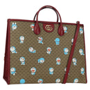 GUCCI GUCCI × Doraemon Micro GG Supreme Bag PVC 2way Beige 653952 Auth YKZ557SAM-1