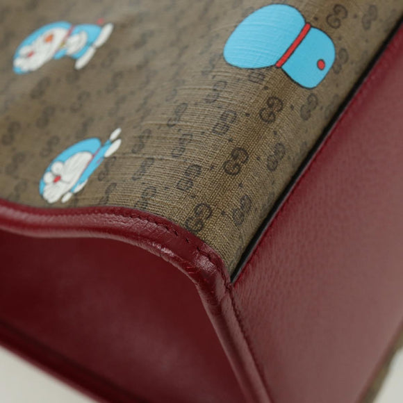 GUCCI GUCCI × Doraemon Micro GG Supreme Bag PVC 2way Beige 653952 Auth YKZ557SAM