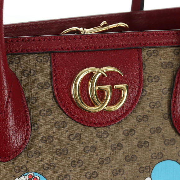 GUCCI GUCCI × Doraemon Micro GG Supreme Bag PVC 2way Beige 653952 Auth YKZ557SAM
