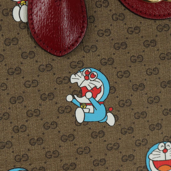 GUCCI GUCCI × Doraemon Micro GG Supreme Bag PVC 2way Beige 653952 Auth YKZ557SAM