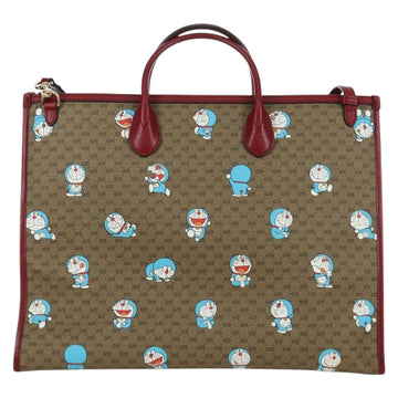 GUCCI GUCCI × Doraemon Micro GG Supreme Bag PVC 2way Beige 653952 Auth YKZ557SAM - 0