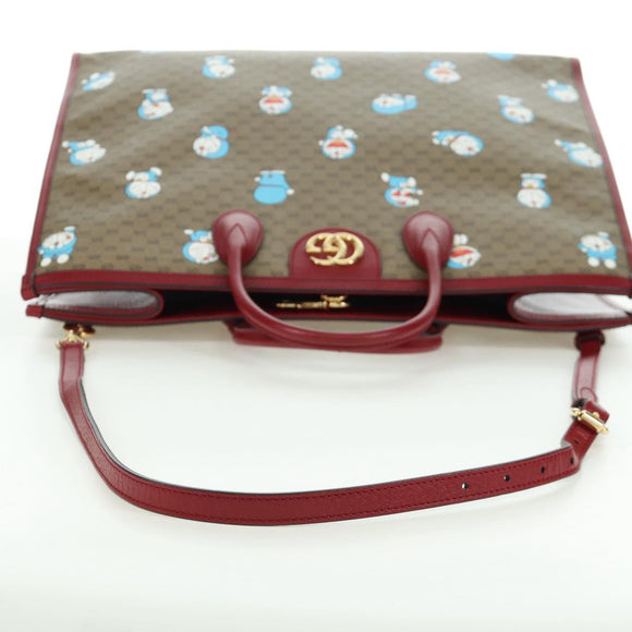 GUCCI GUCCI × Doraemon Micro GG Supreme Bag PVC 2way Beige 653952 Auth YKZ557SAM