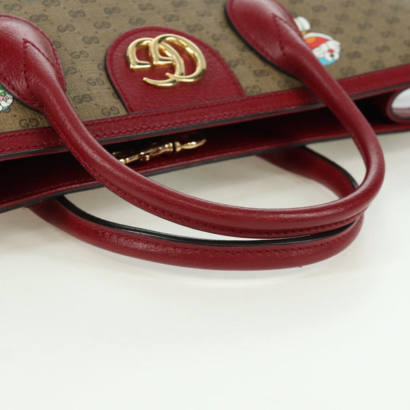GUCCI GUCCI × Doraemon Micro GG Supreme Bag PVC 2way Beige 653952 Auth YKZ557SAM