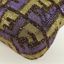 FENDI Zucca Canvas Mamma Baguette Shoulder Bag Gold Auth YKZ560SM-16