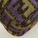 FENDI Zucca Canvas Mamma Baguette Shoulder Bag Gold Auth YKZ560SM-17