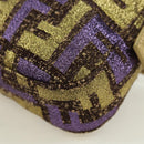 FENDI Zucca Canvas Mamma Baguette Shoulder Bag Gold Auth YKZ560SM-18