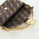 FENDI Zucca Canvas Mamma Baguette Shoulder Bag Gold Auth YKZ560SM-20