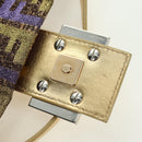 FENDI Zucca Canvas Mamma Baguette Shoulder Bag Gold Auth YKZ560SM-9