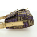 FENDI Zucca Canvas Mamma Baguette Shoulder Bag Gold Auth YKZ560SM-3