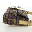 FENDI Zucca Canvas Mamma Baguette Shoulder Bag Gold Auth YKZ560SM-4